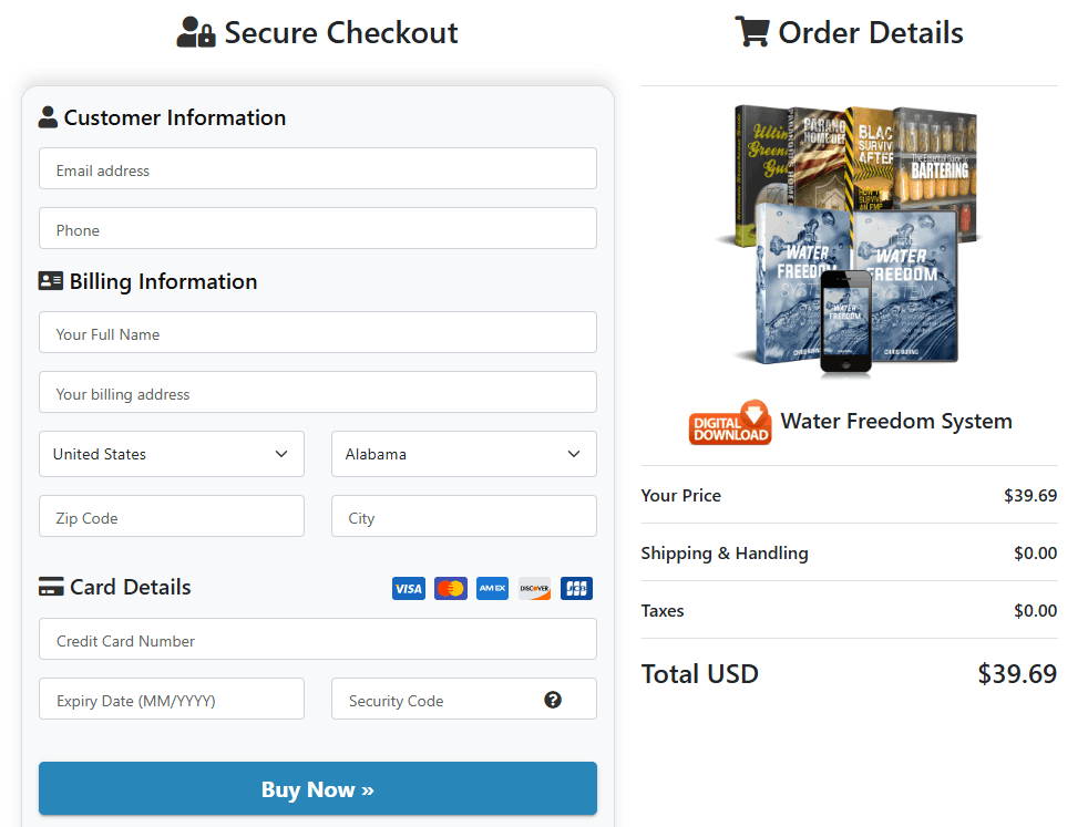 Water Freedom System Checkout